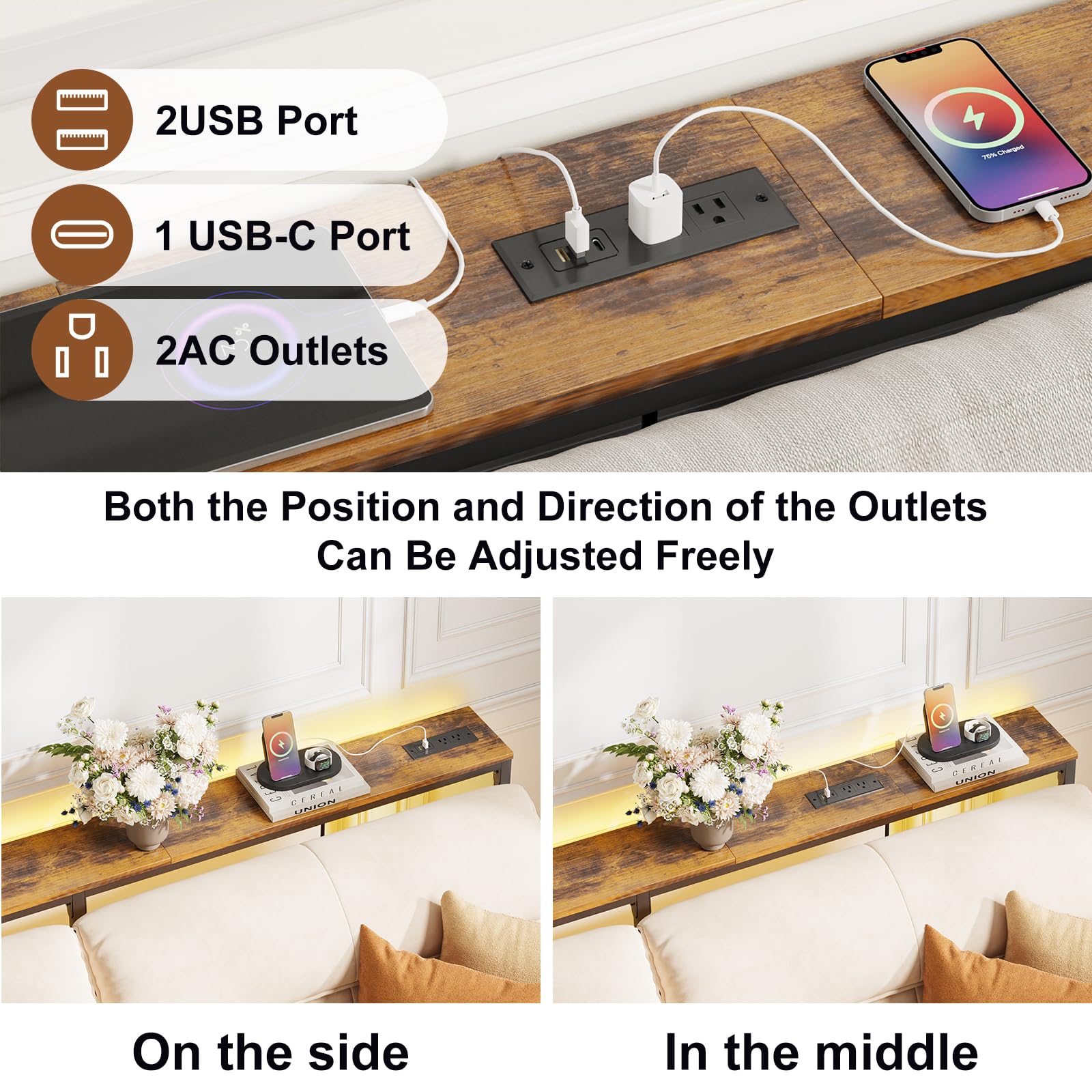 YGEOMER adjustable feet keep the table balanced on uneven floors
