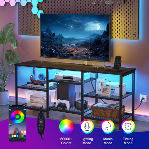 YGEOMER adjustable mesh shelves on entertainment center for flexible storage