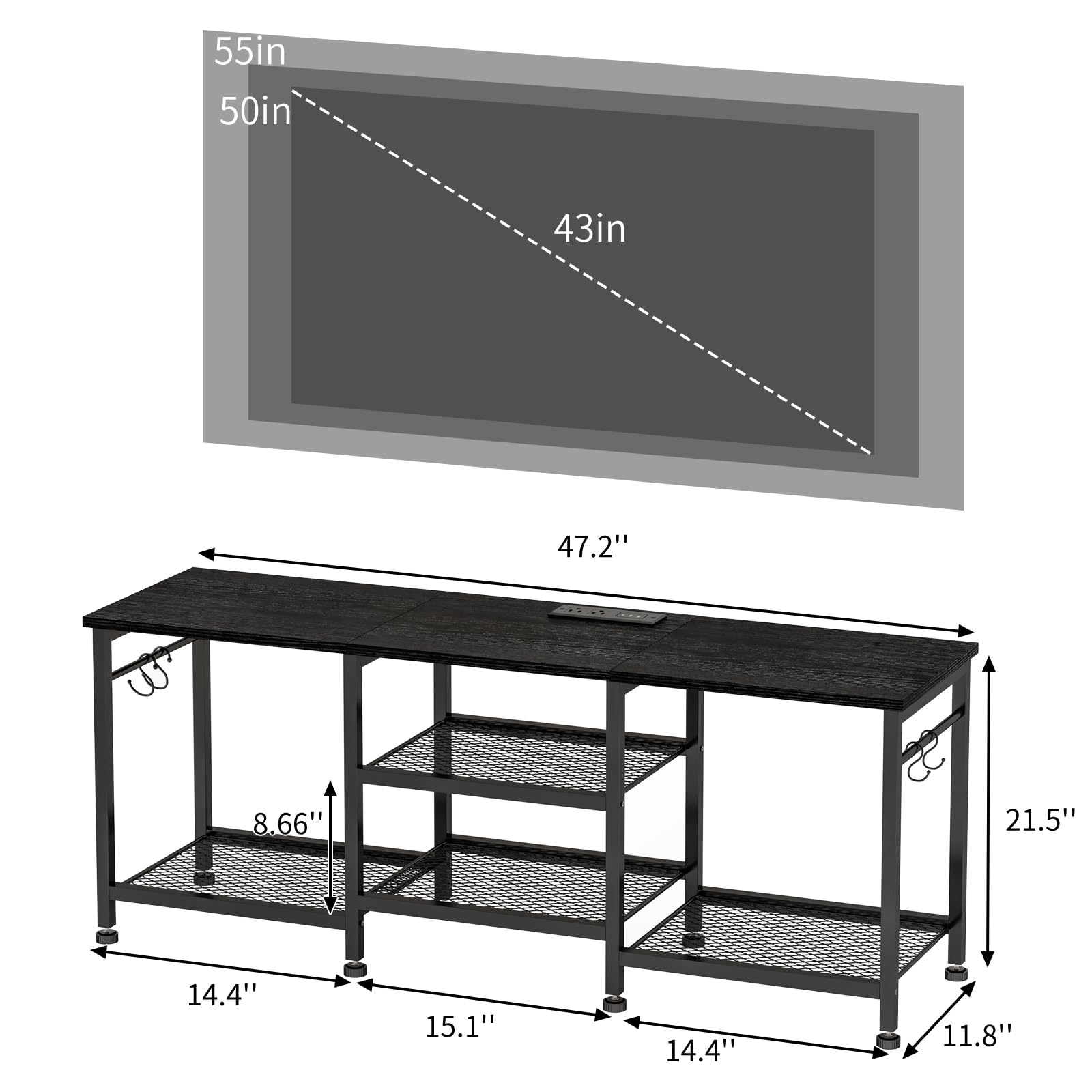 YGEOMER charging station with outlets and USB ports for devices