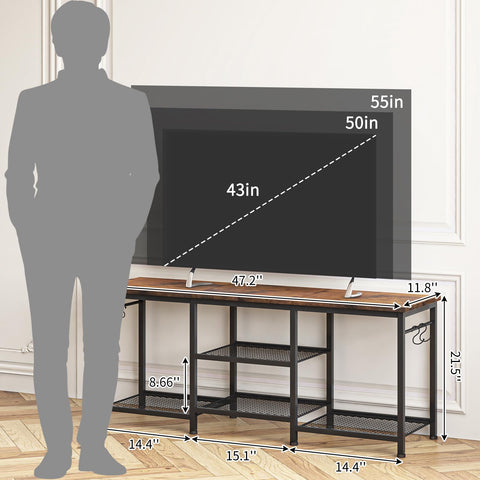 YGEOMER entertainment center with open shelves for media boxes