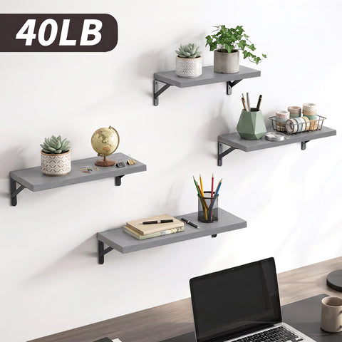 YGEOMER floating shelves gray set4 kitchen use for easy storage