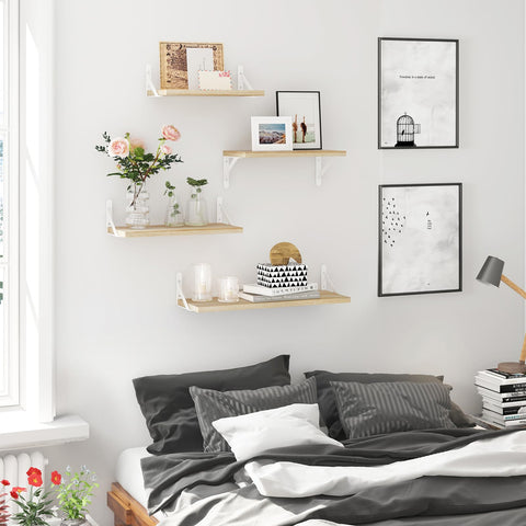 YGEOMER floating shelves with matte triangle brackets for sturdy support