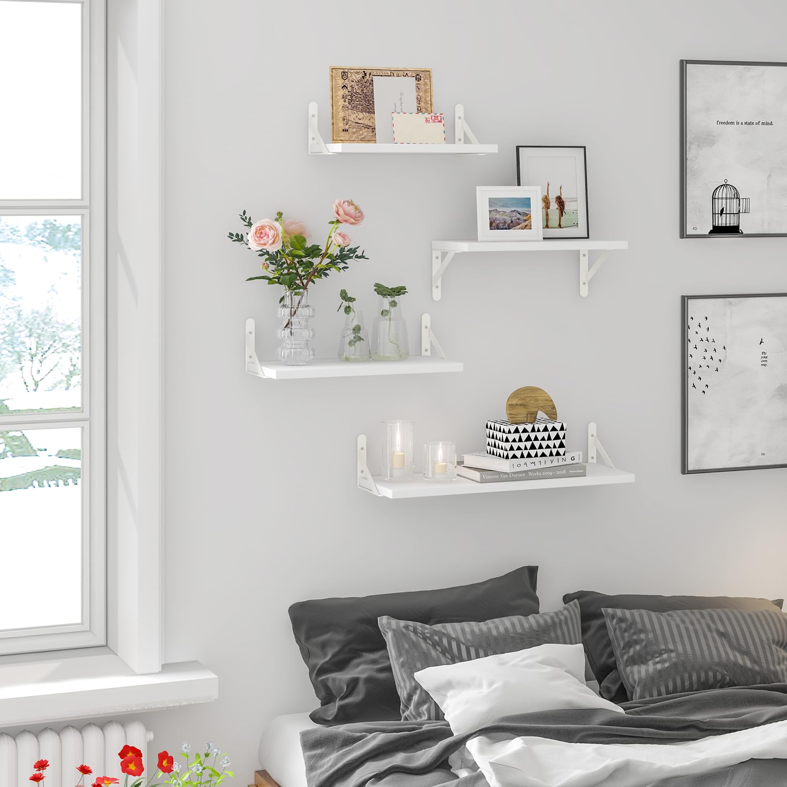 YGEOMER shelves support small plants with sturdy brackets