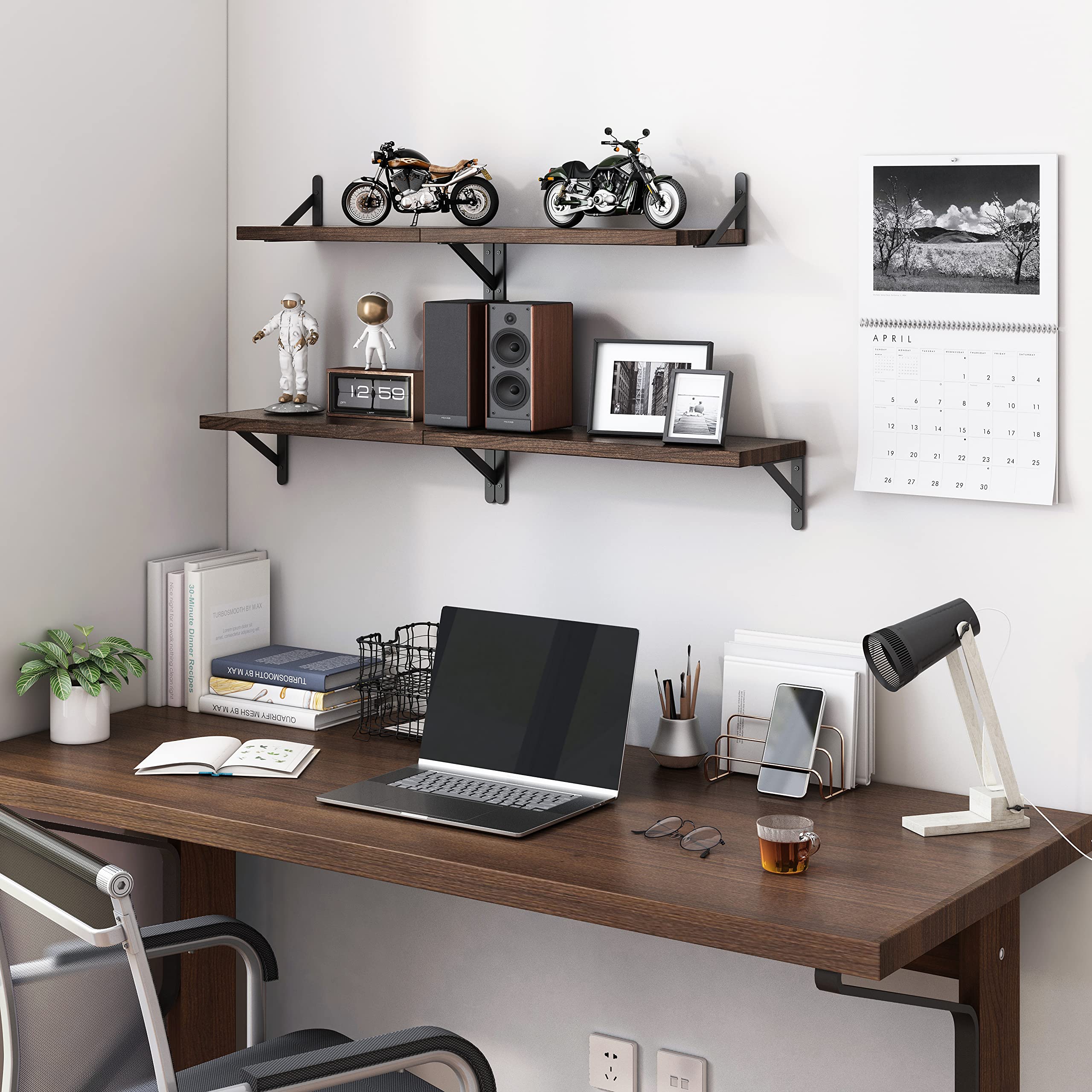 Small YGEOMER shelf in dark brown suitable for keys and trinkets