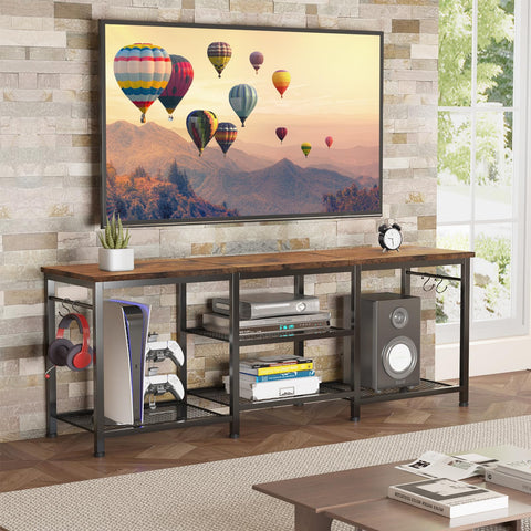 YGEOMER compact dimensions fit 55-inch TVs with tall items stored underneath
