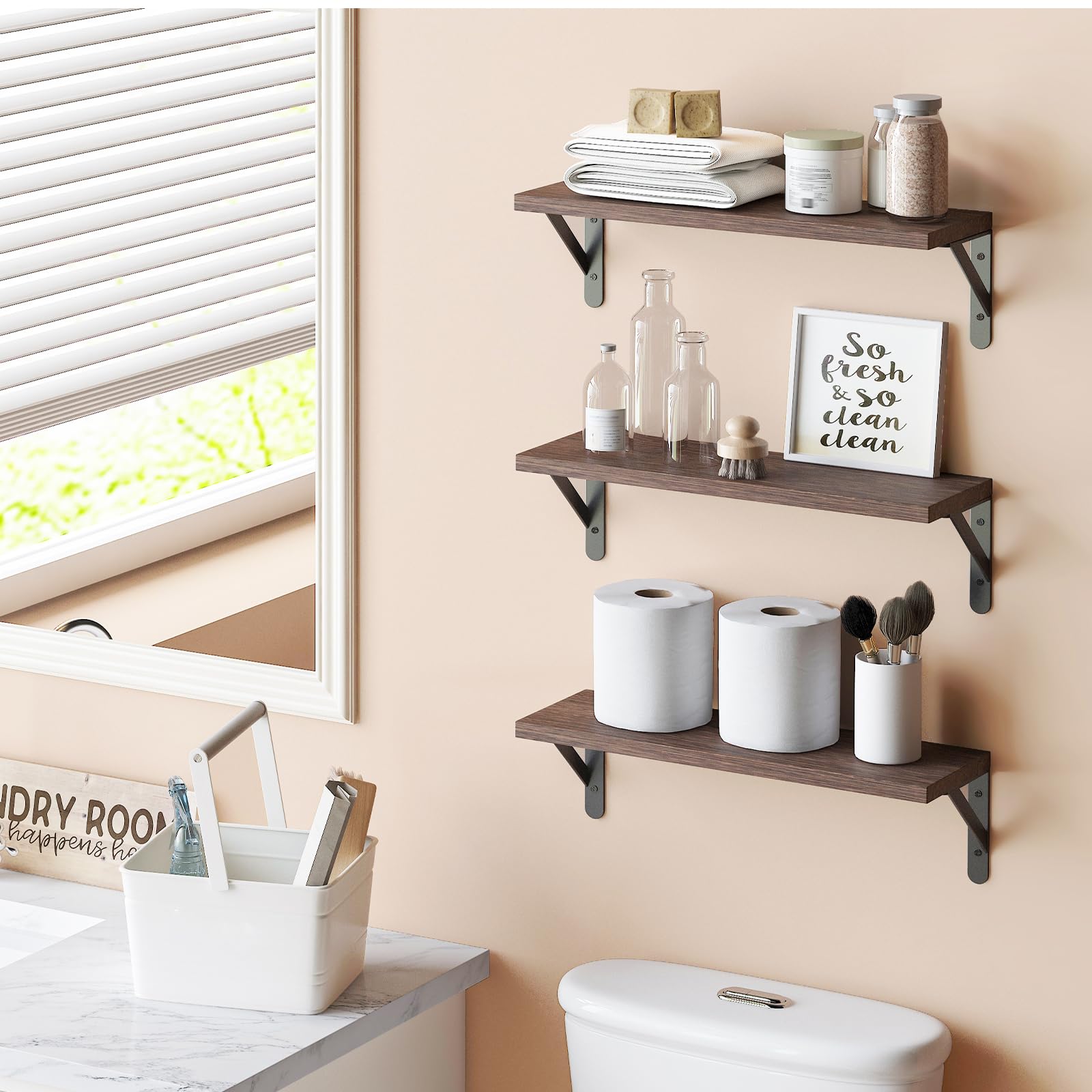 YGEOMER suitable for organizing books, plants, and decor in multiple rooms