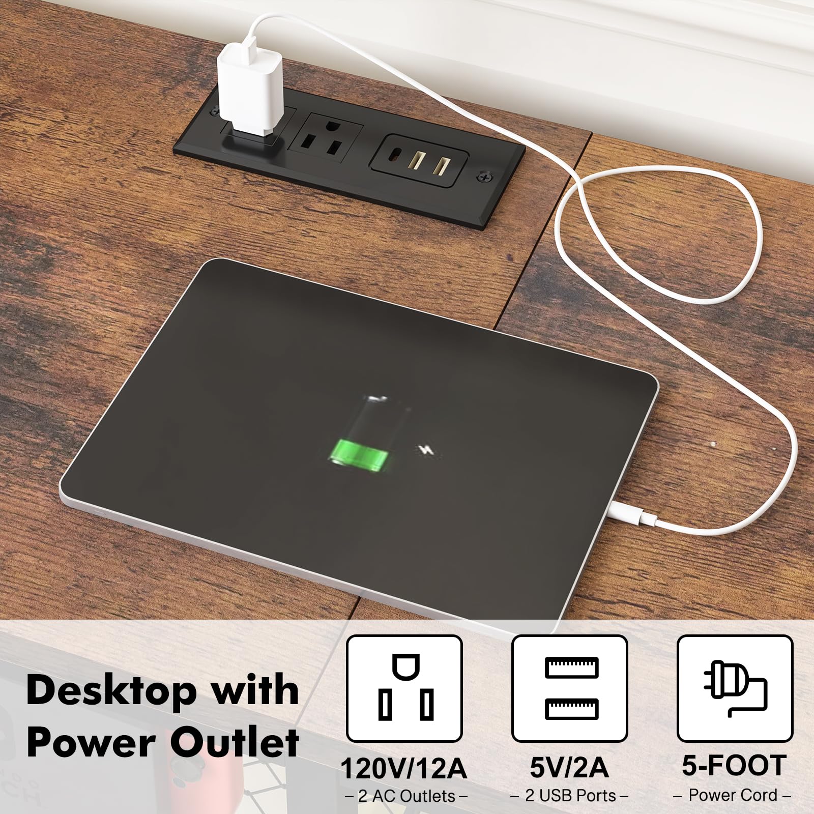 YGEOMER sturdy construction supports TV and devices securely.