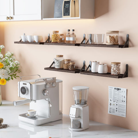 YGEOMER triangle brackets provide sturdy 40 lb support for the shelves