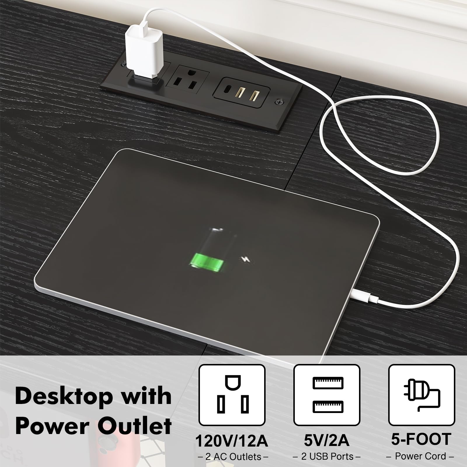 Sturdy base keeps the TV and consoles stable during use.