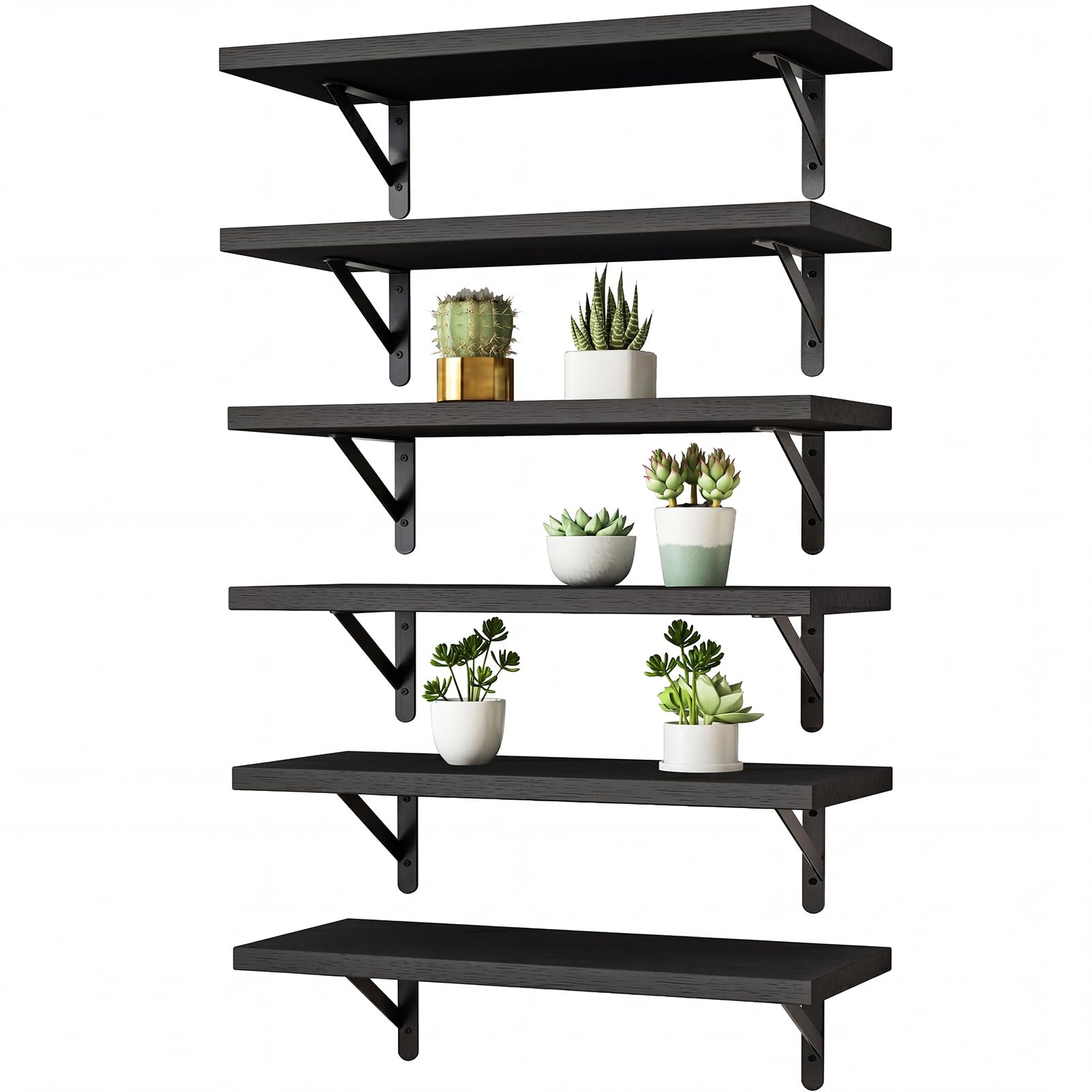 YGEOMER wall shelves 16.5-inch set mounted on wall for versatile storage.