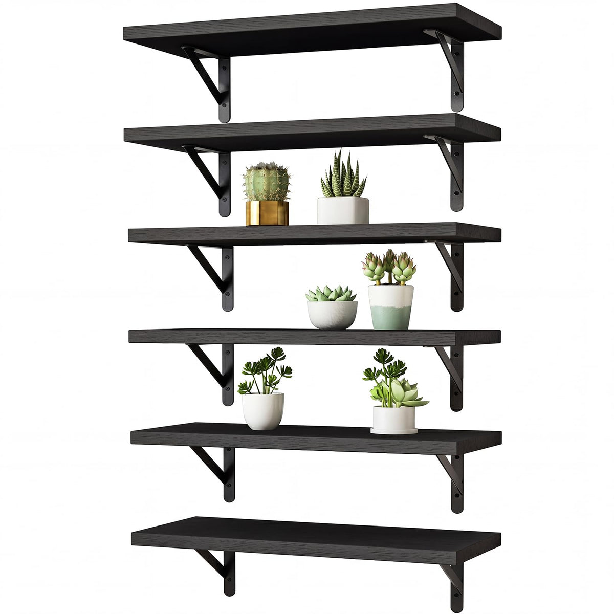 YGEOMER wall shelves 16.5-inch set mounted on wall for versatile storage.