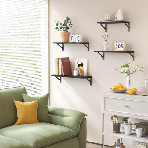 YGEOMER wall shelves in bathroom for towels and toiletries organization.
