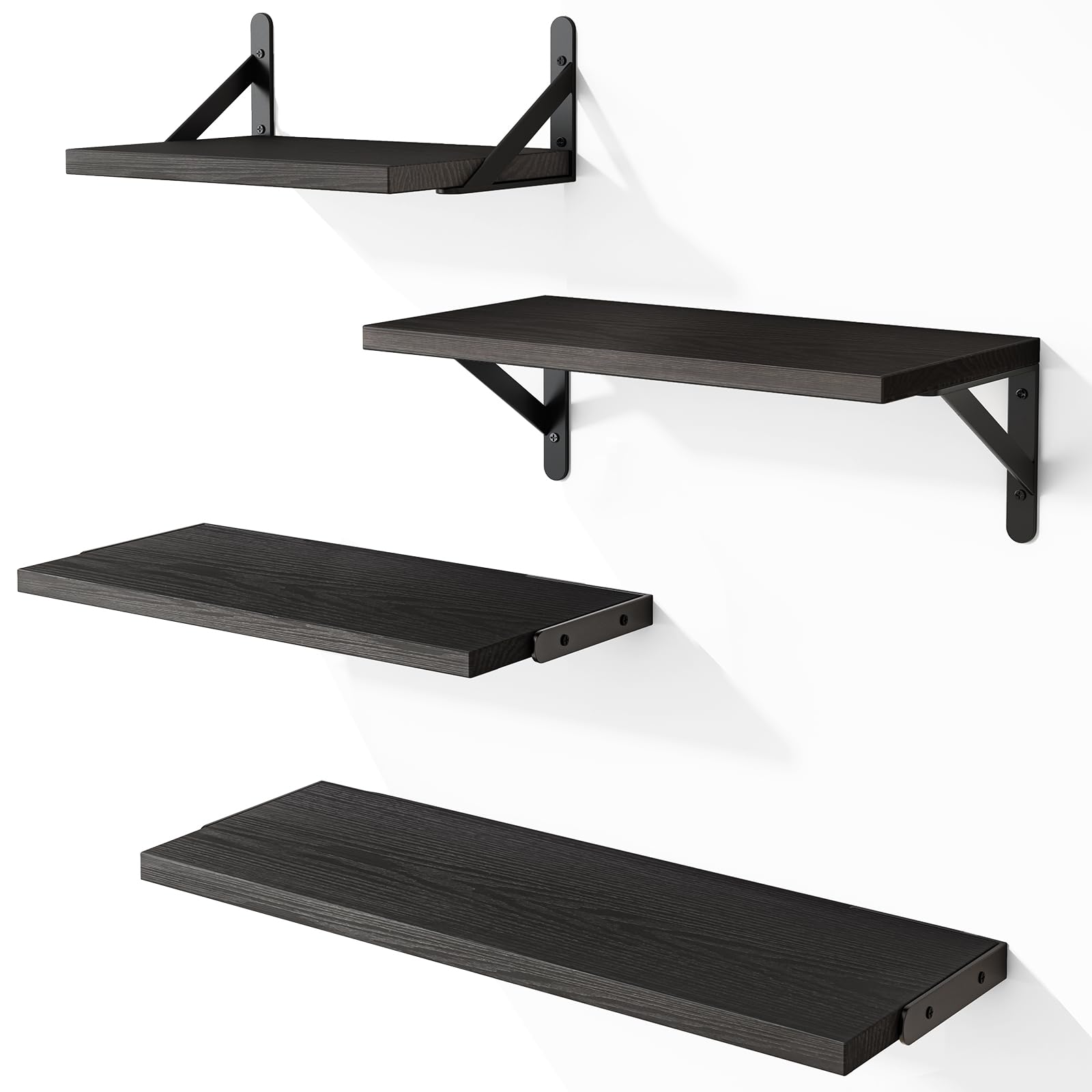 YGEOMER wall shelves set4 on-wall display showing versatile storage and clean lines.