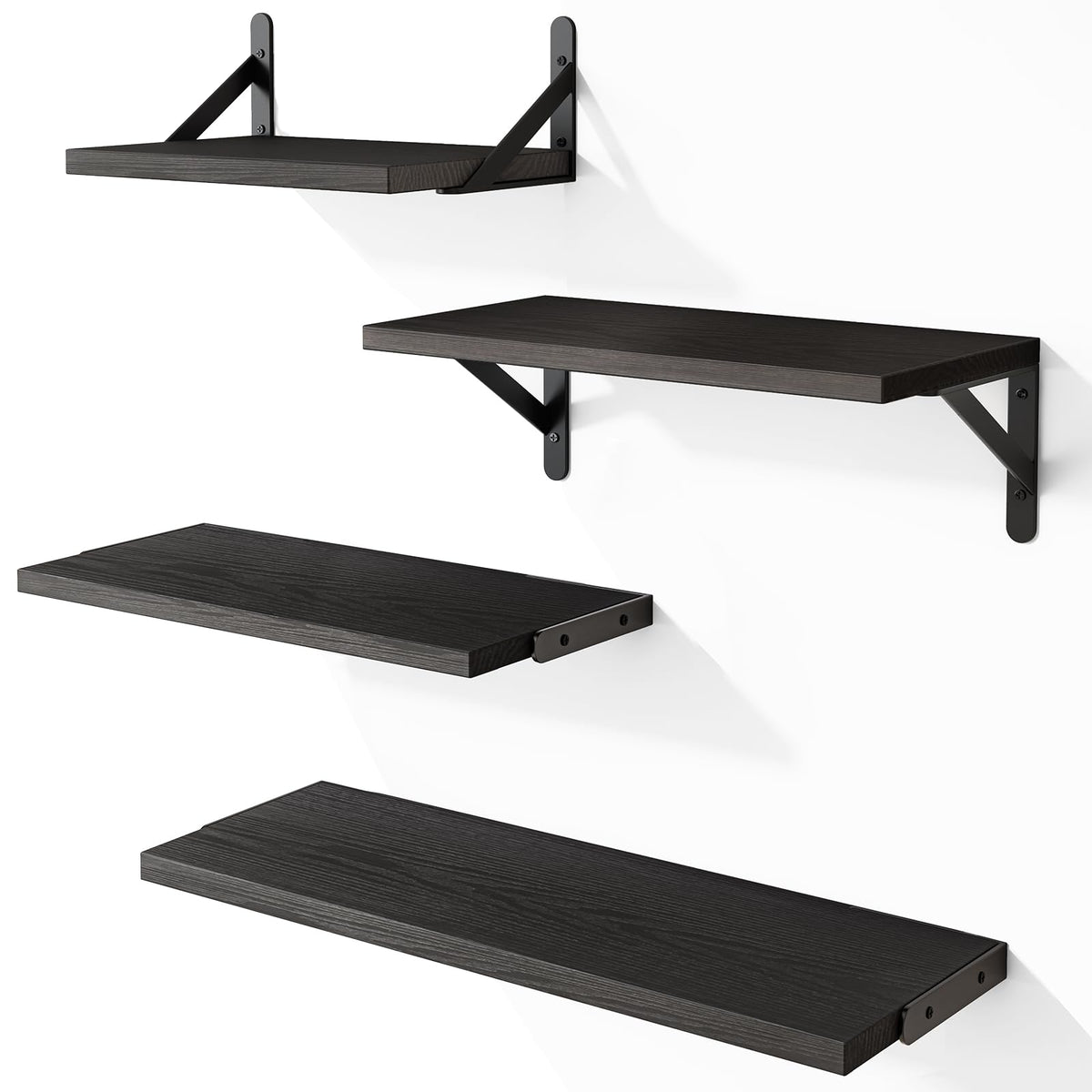 YGEOMER wall shelves set4 on-wall display showing versatile storage and clean lines.
