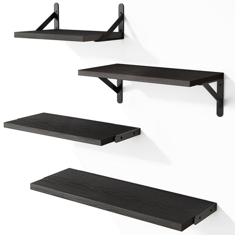 YGEOMER wall shelves set4 on-wall display showing versatile storage and clean lines.