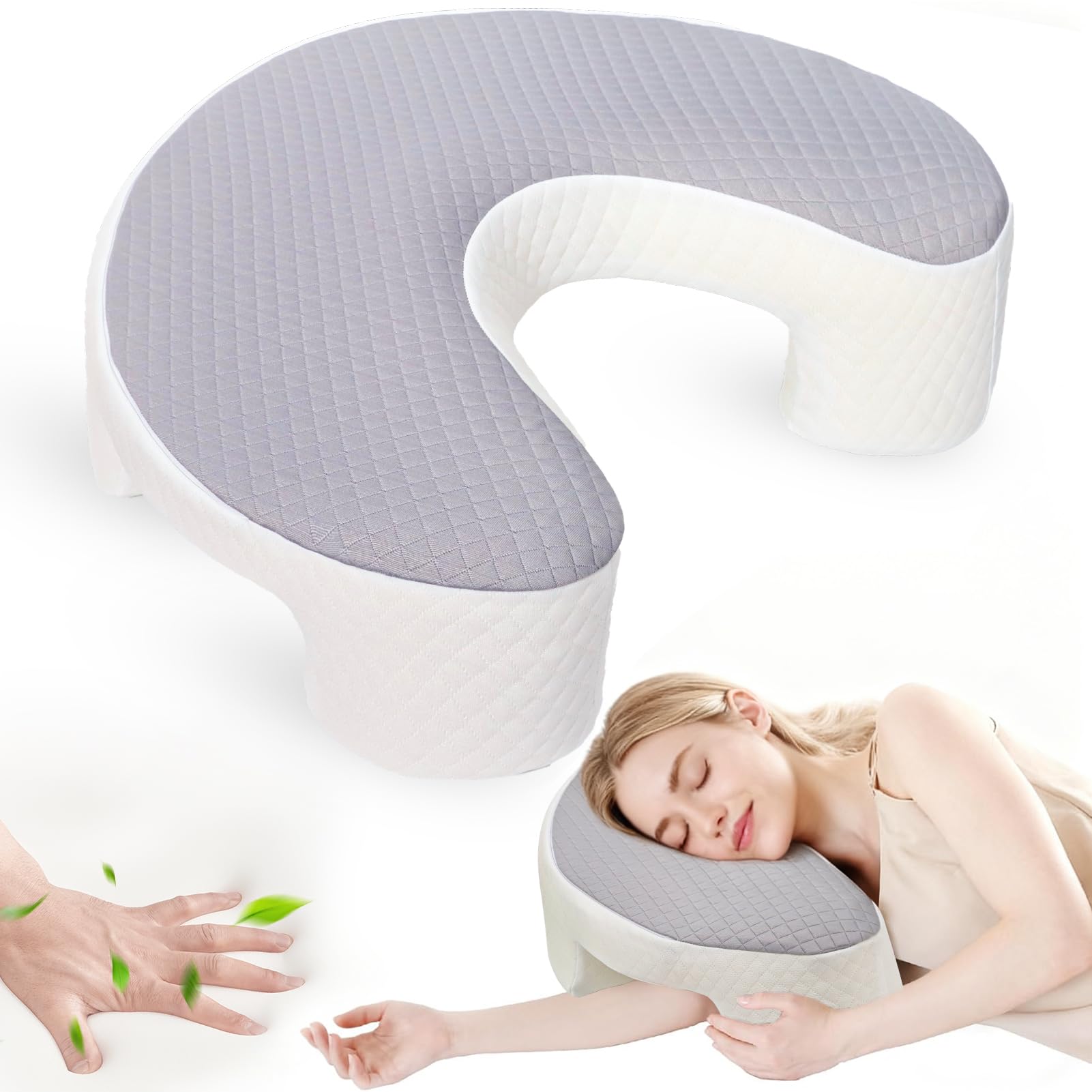 YGJT Side Sleeper Pillow arm-hole design supports natural arm position for comfort