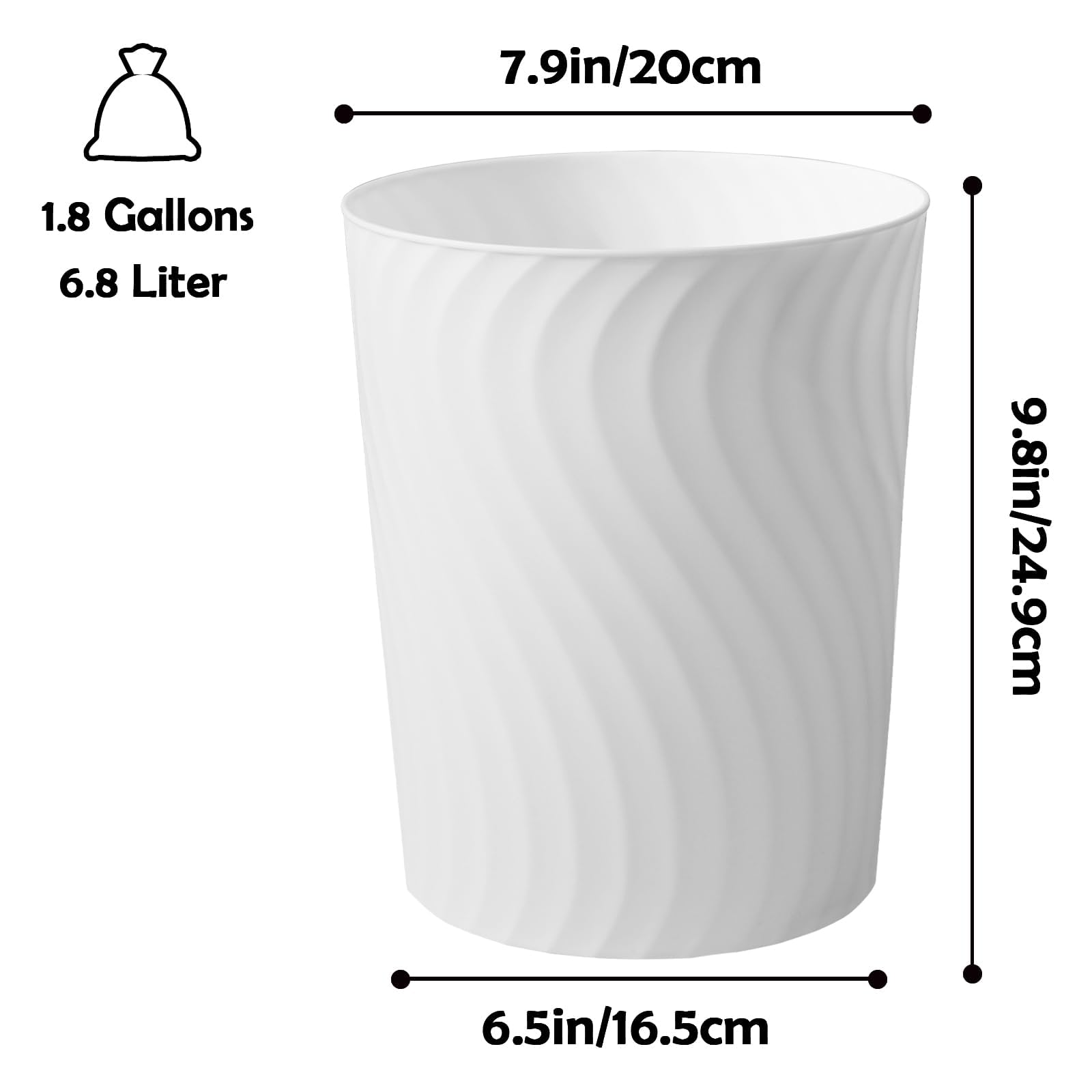 YGJT kitchen trash bin, 1.8 gallons, versatile storage near sink.