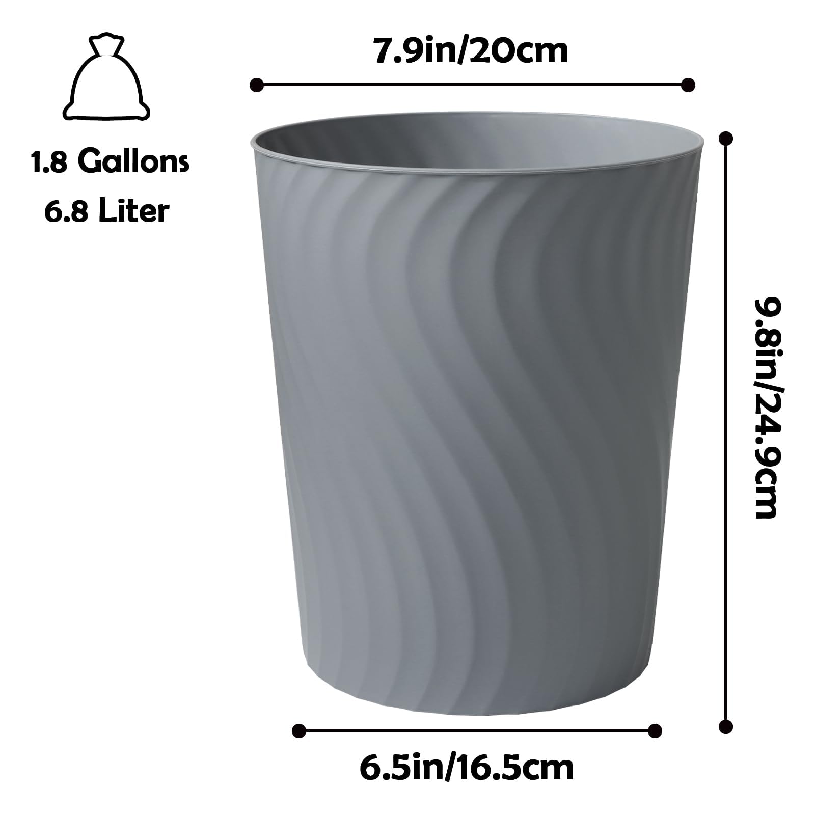 YGJT 3-pack with bags in grey for multiple rooms.