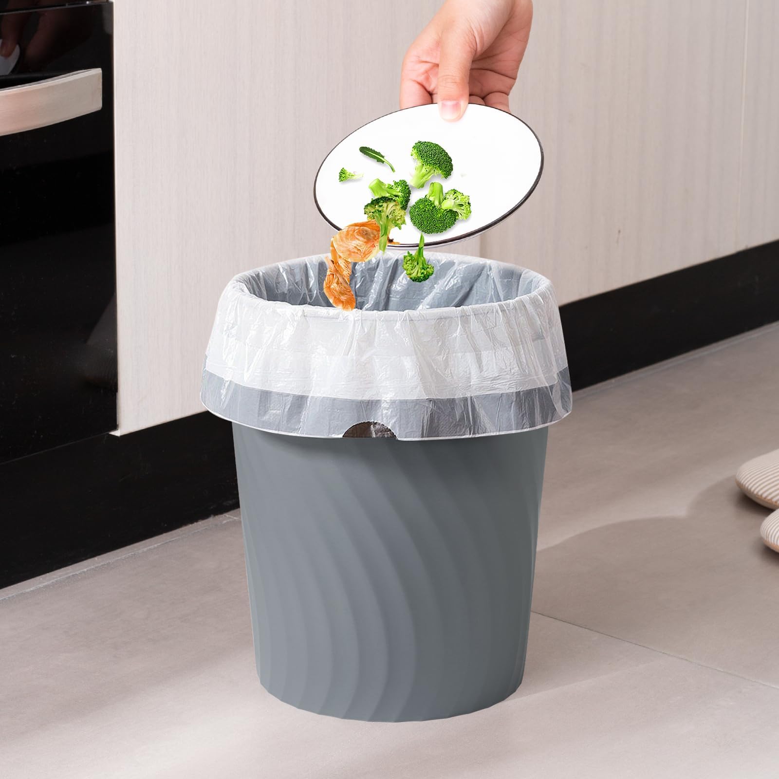 YGJT round design trash can blends with decor for compact spaces.