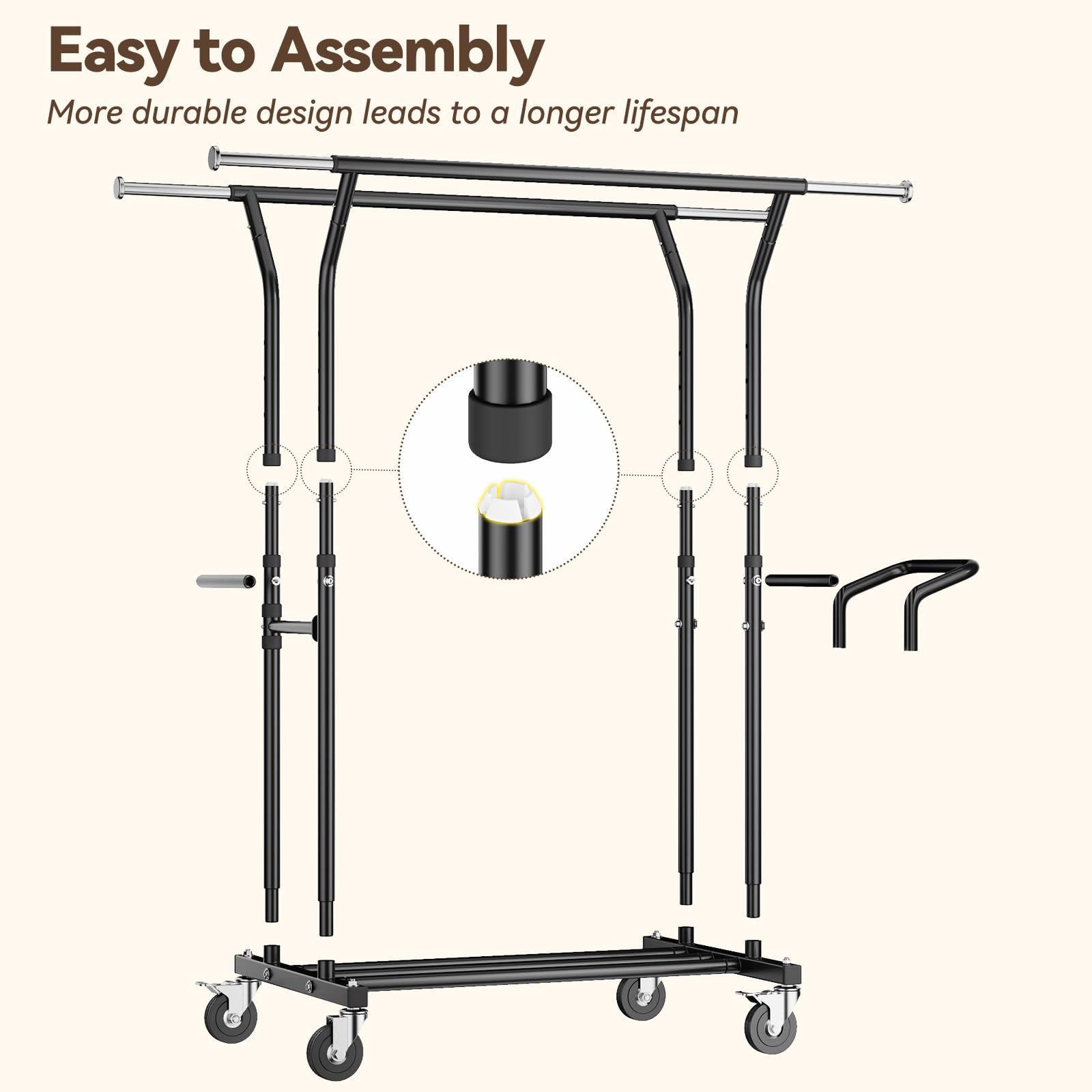 YGleeao bottom shelf holds folded items securely.