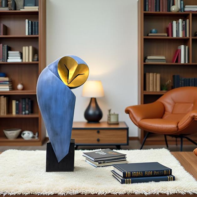 YHHRESINHOME mantelpiece owl sculpture creates a refined focal point.