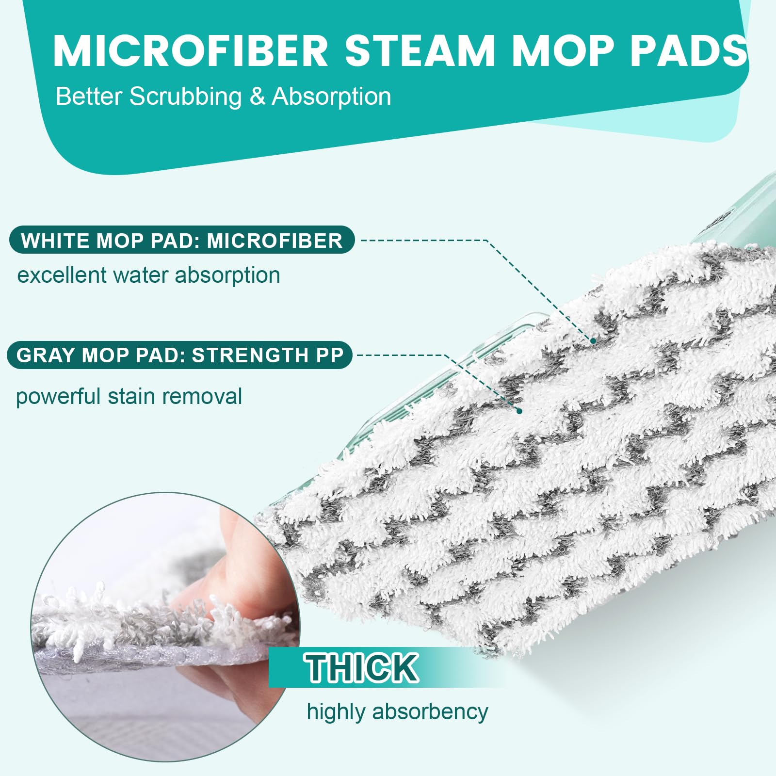 Inner mesh lining of YHOVID pad improves steam distribution during cleaning