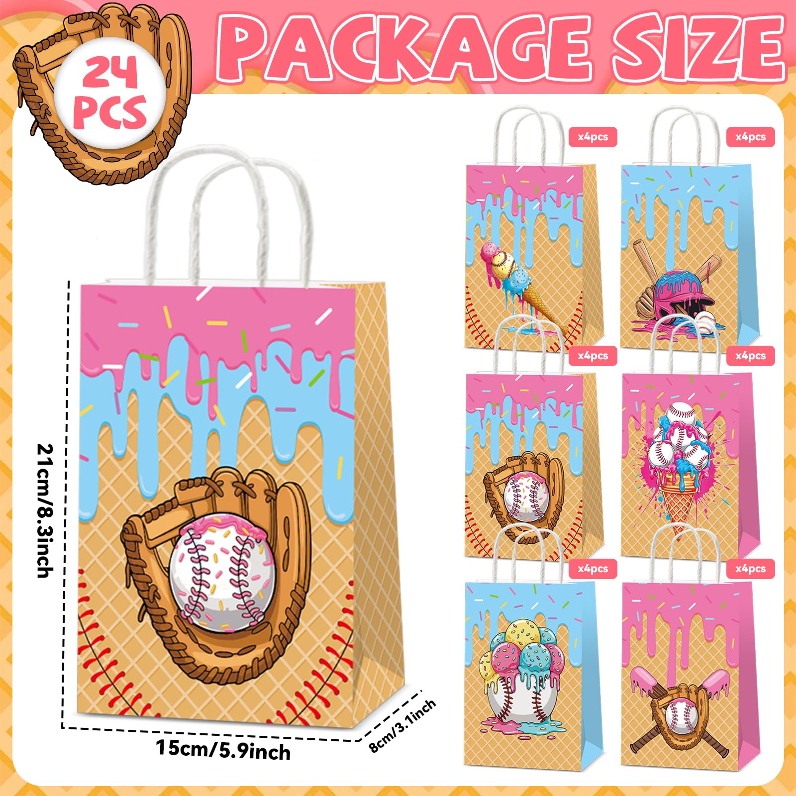 Yiaoyinnz baseball party favors with handles for easy carrying and quick setup.