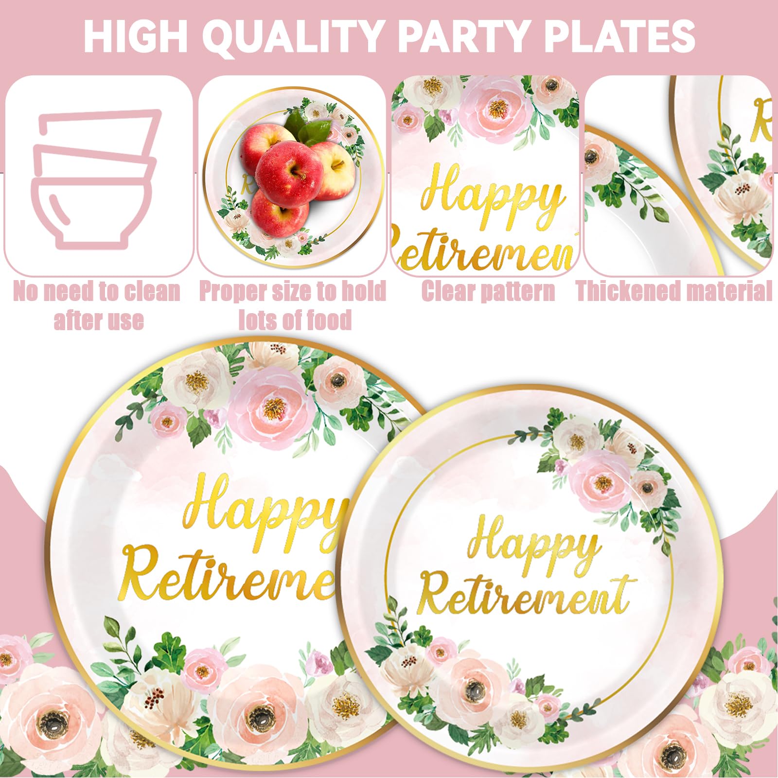 Yiaoyinnz pink floral retirement napkins 6.3 inch, thick and absorbent.