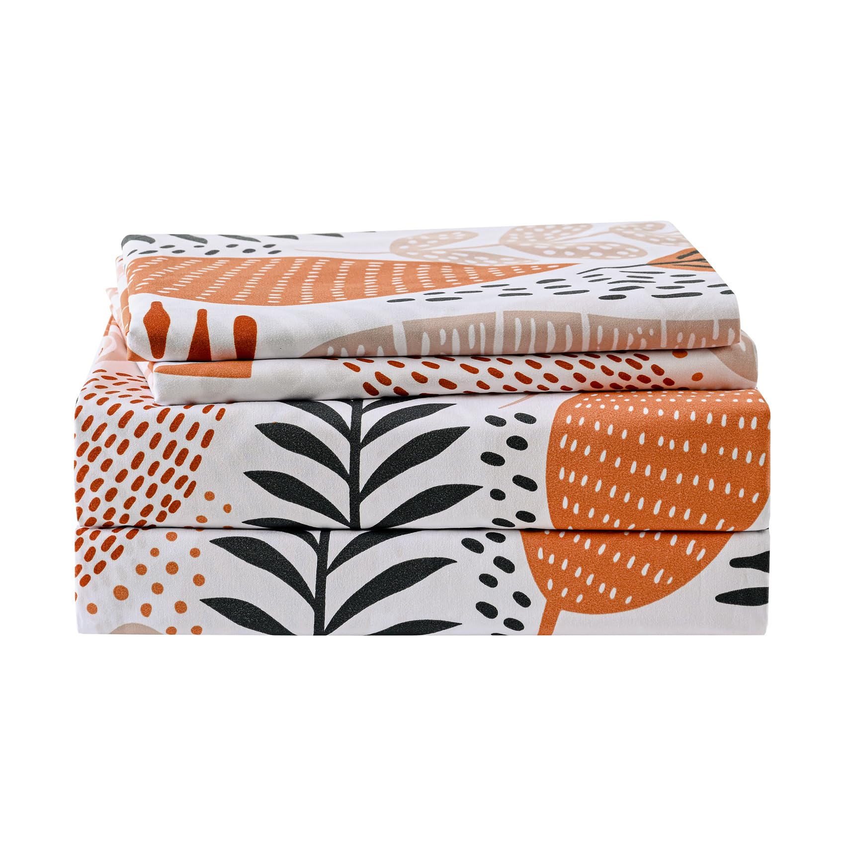 Yibeizi boho leaves sheets offer easy care and wrinkle-free appearance