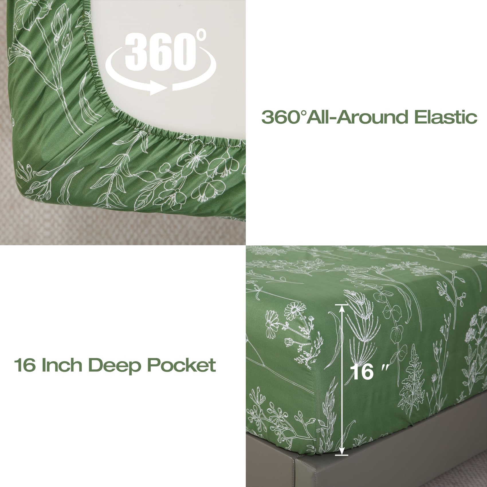Yibeizi deep-pocket fitted sheet fits mattresses up to 16 inches smoothly.
