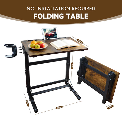 YIBOLIN'S Couch Table Tray with sturdy steel frame and wood top.