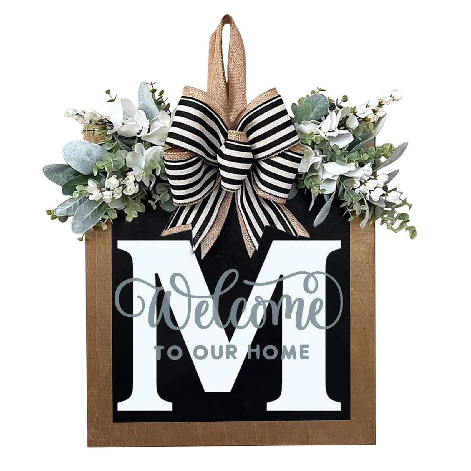 YICORIP last-name wreath on door enhances year-round curb appeal with personalized charm.
