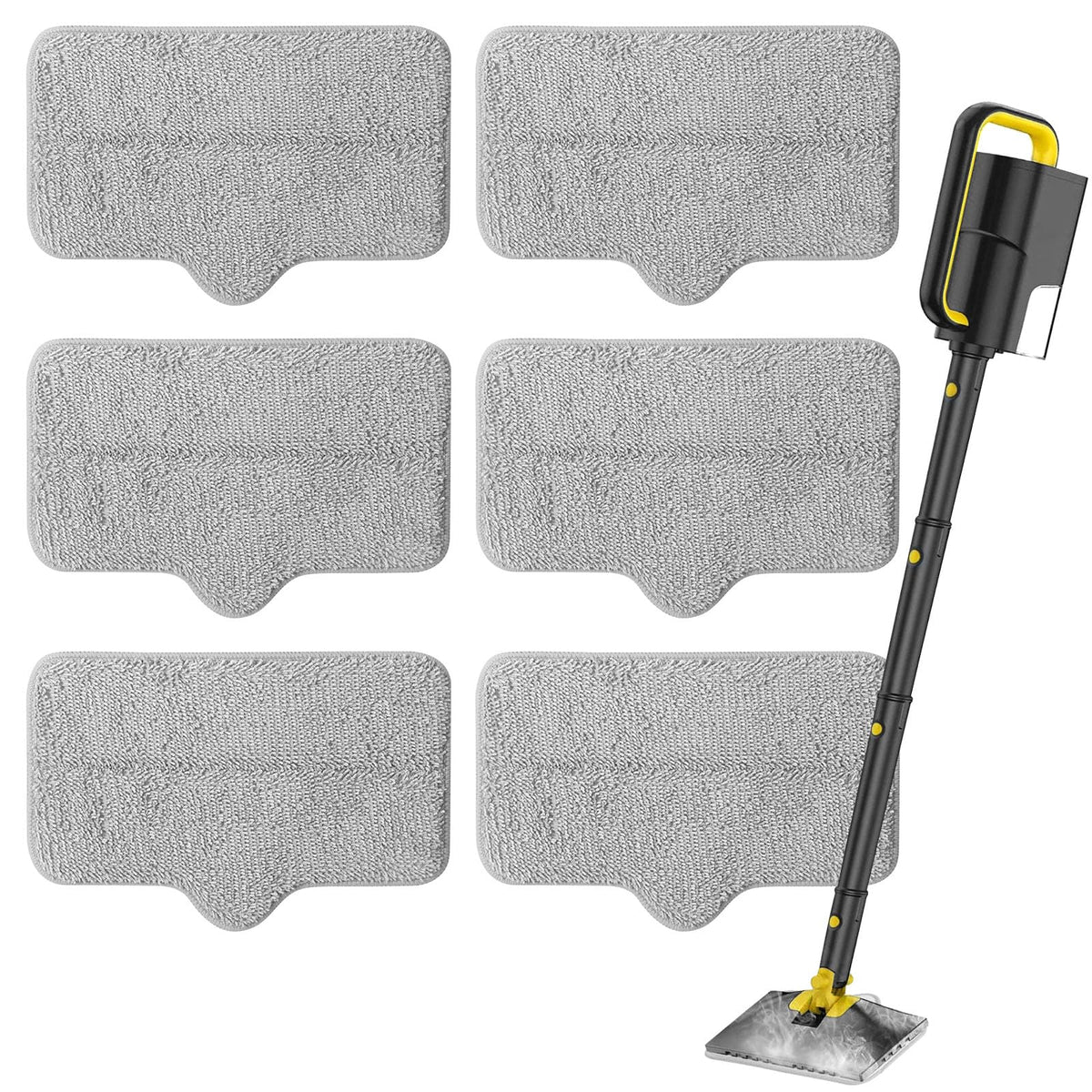 Yicotira steam mop pads pack front ready for efficient home floor cleaning.
