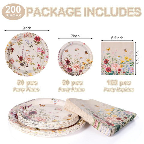 YIDAKO floral dessert plates 7-inch for elegant desserts and quick cleanup.