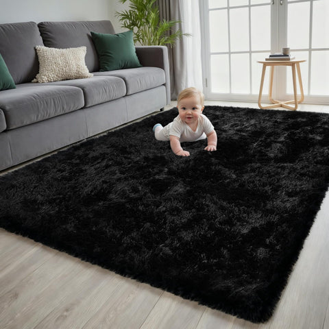 Yidanamy fluffy shag rug for living room enhances foot comfort.