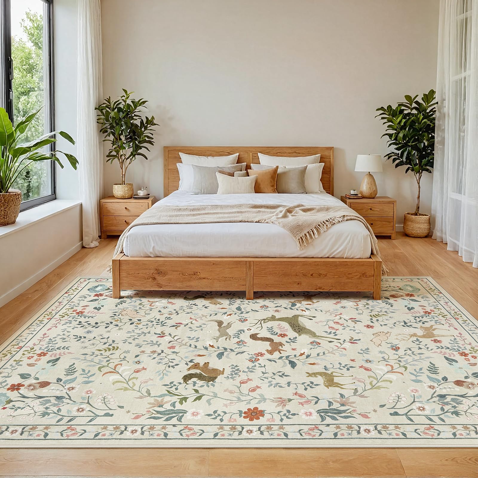 Yidanamy rug with non-slip backing preventing movement in high-traffic areas