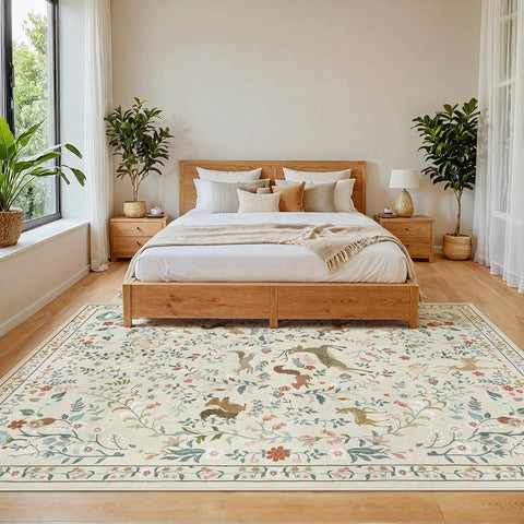 Yidanamy rug with non-slip backing preventing movement in high-traffic areas