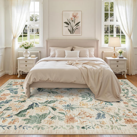 Yidanamy rug with non-slip backing stays secure in high-traffic areas.