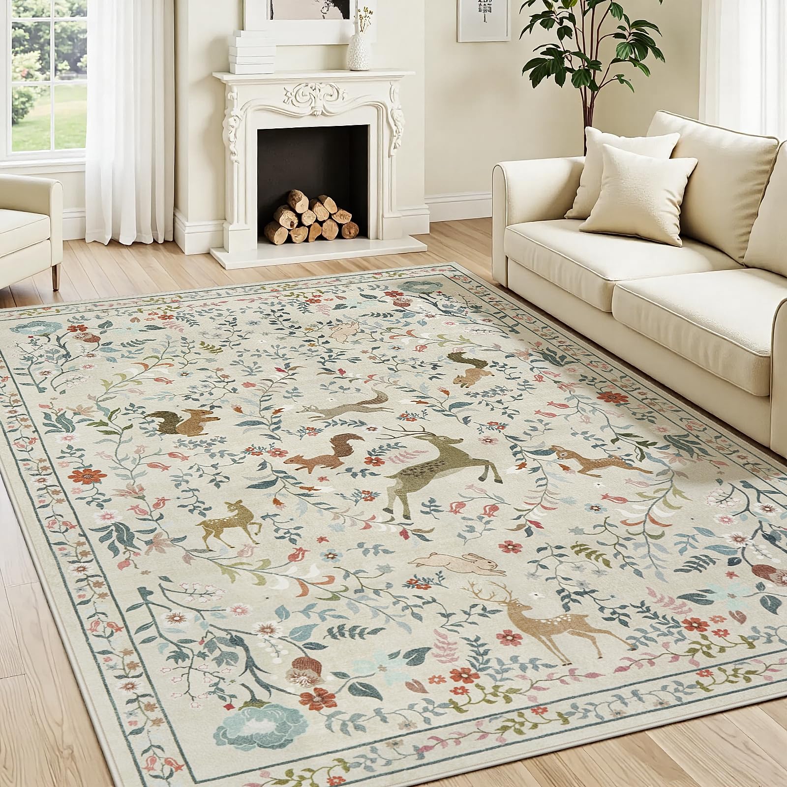 Close-up of Yidanamy rug showing plush feel and low-pile construction