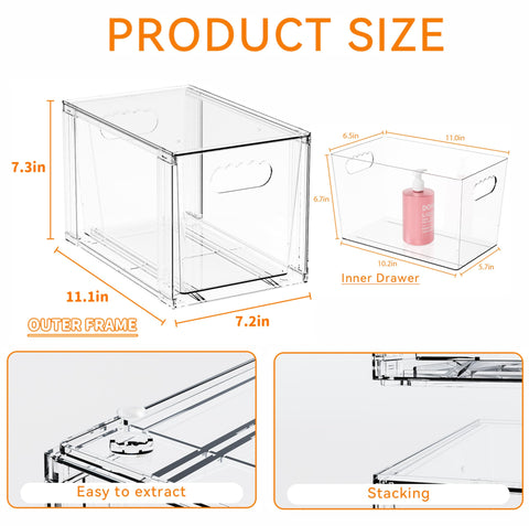 Yieach anti-slip pads and rails prevent drawer slippage during use.