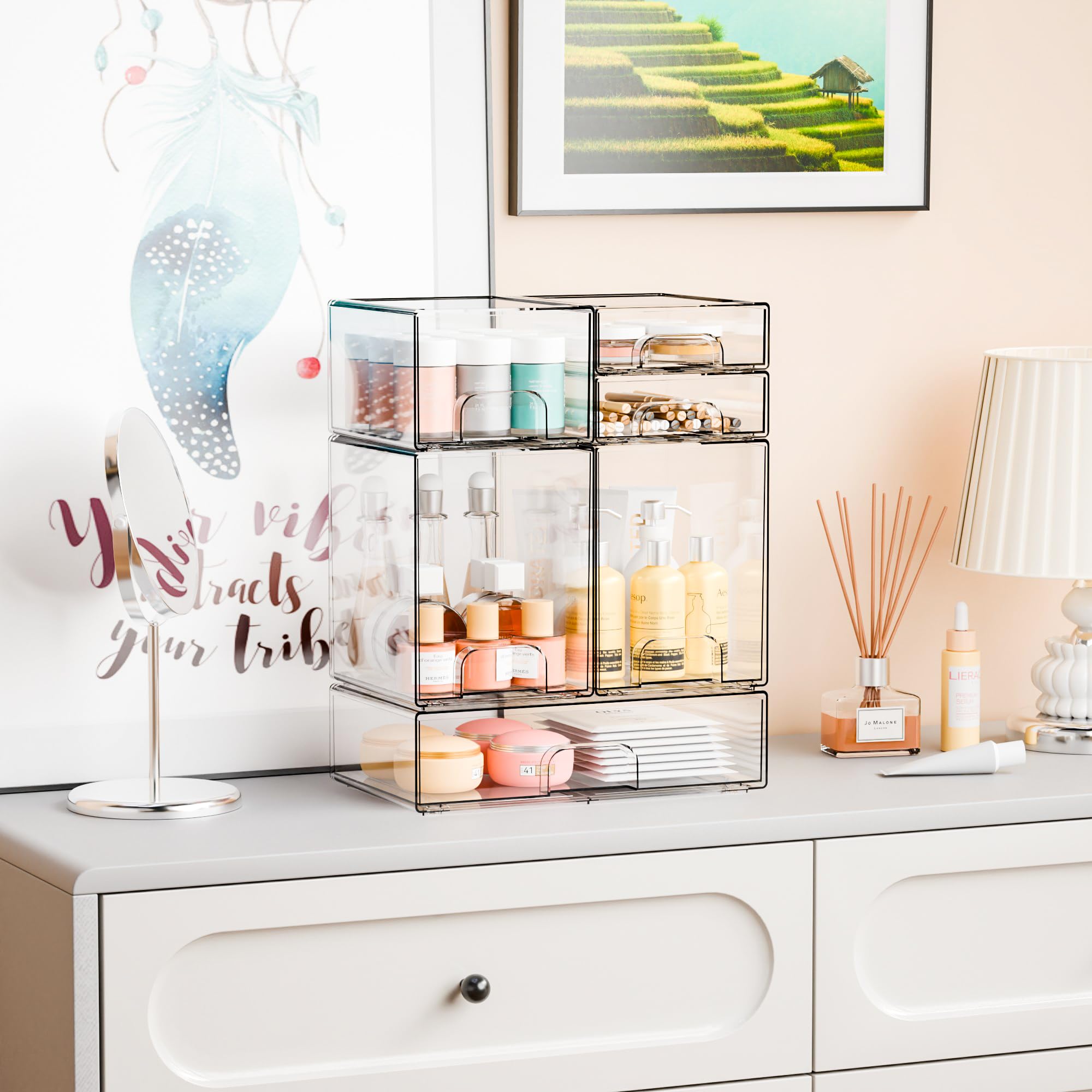 Yieach countertop-space-saver keeps essentials visible and accessible.