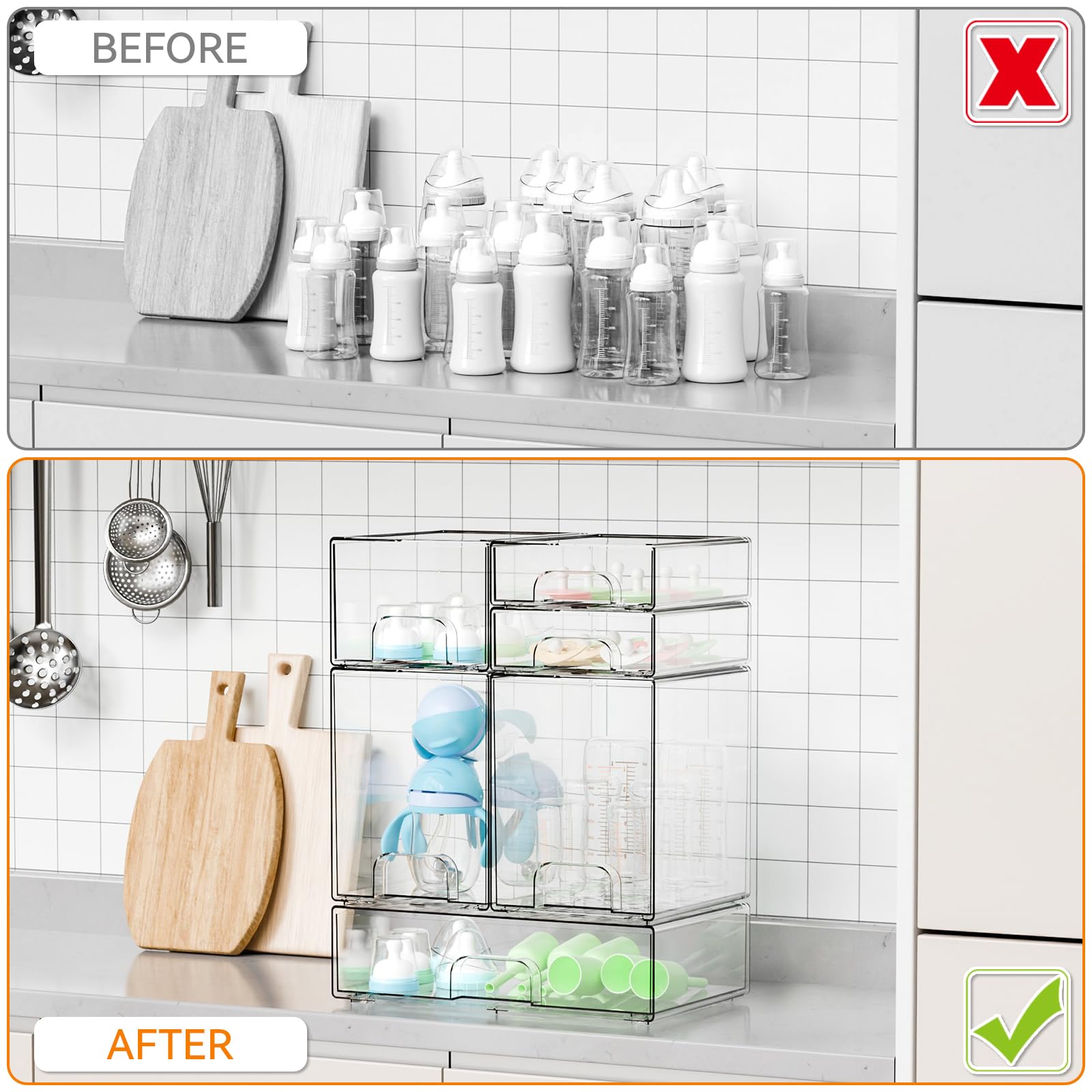 Yieach dustproof and waterproof storage bins keep items clean and dry.