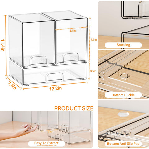 Yieach large bin secures pacifiers and small accessories, keeping them visible.