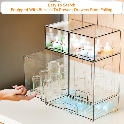 Yieach large bin drawer provides ample space for bottles and accessories