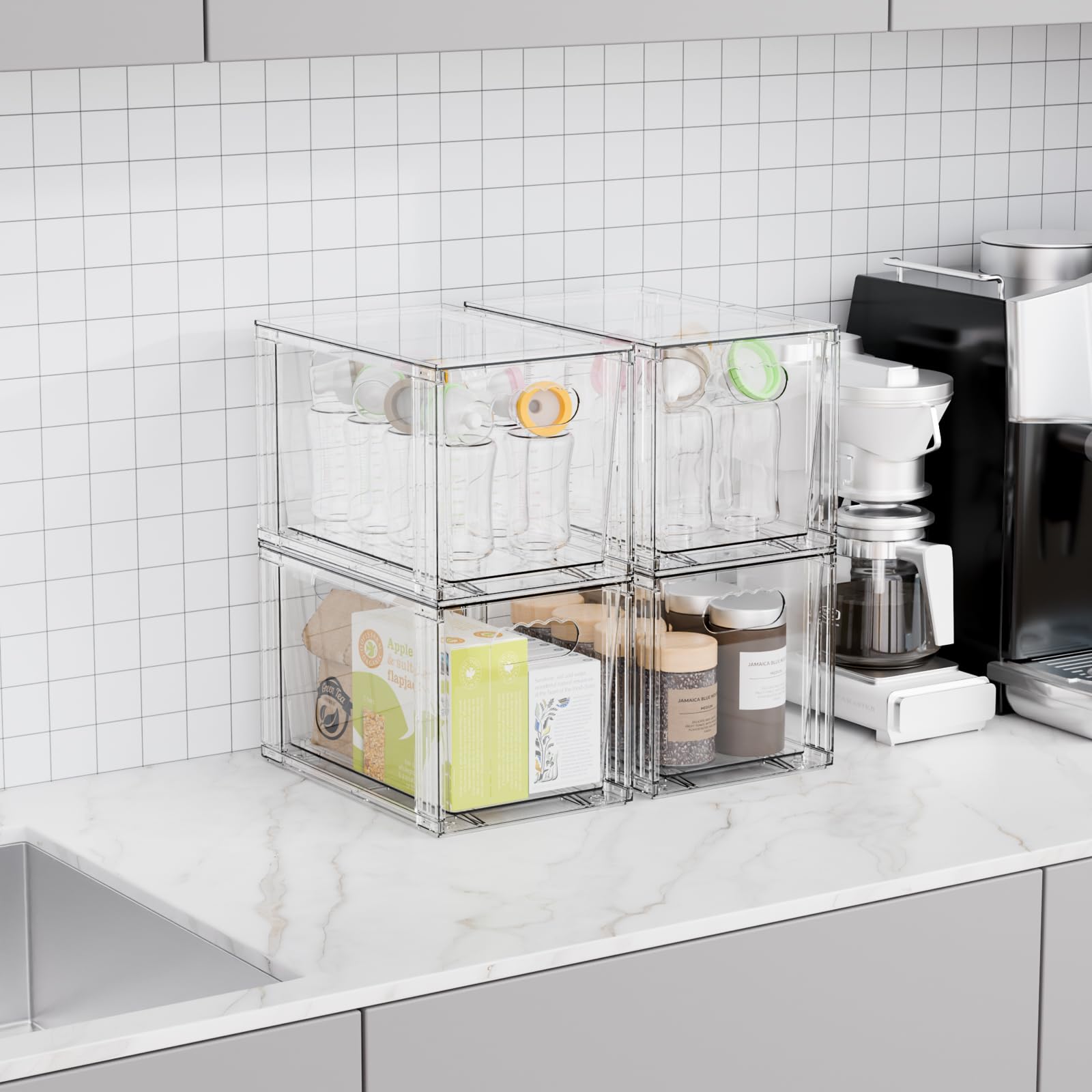Yieach medicine storage bin for tidy, visible cabinets
