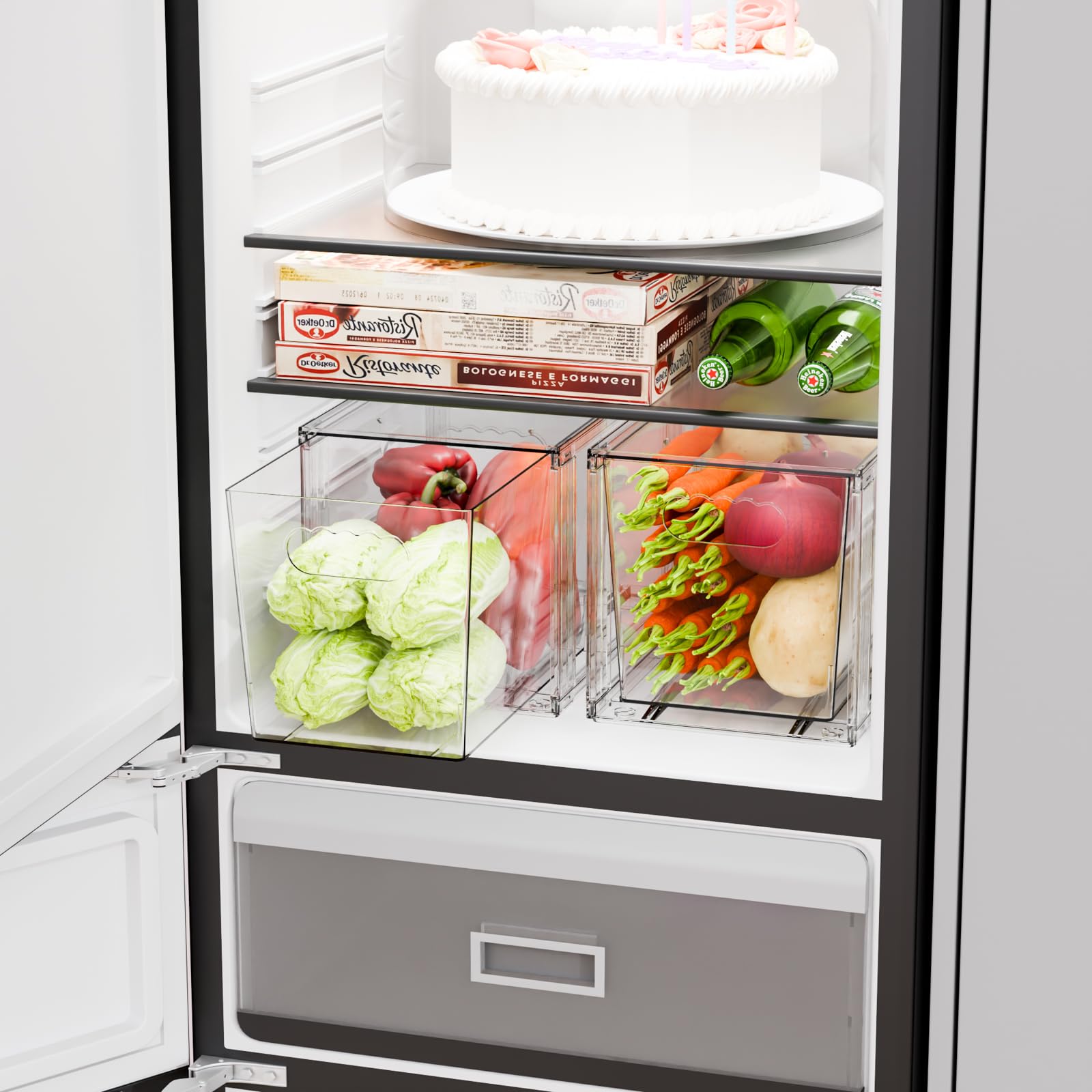 Yieach pantry organization bin simplifies snack and vitamin storage