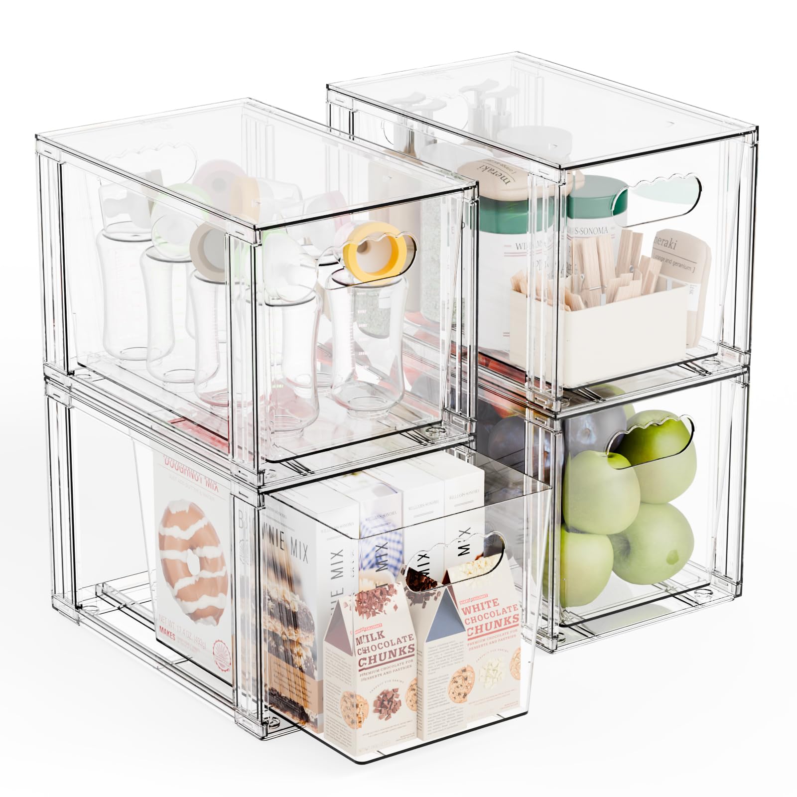 Yieach stackable drawers top view showing clear visibility and space efficiency