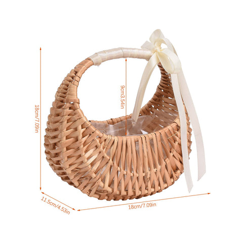 Yiheini brown wicker basket set of 2 for wedding decoration and gifts