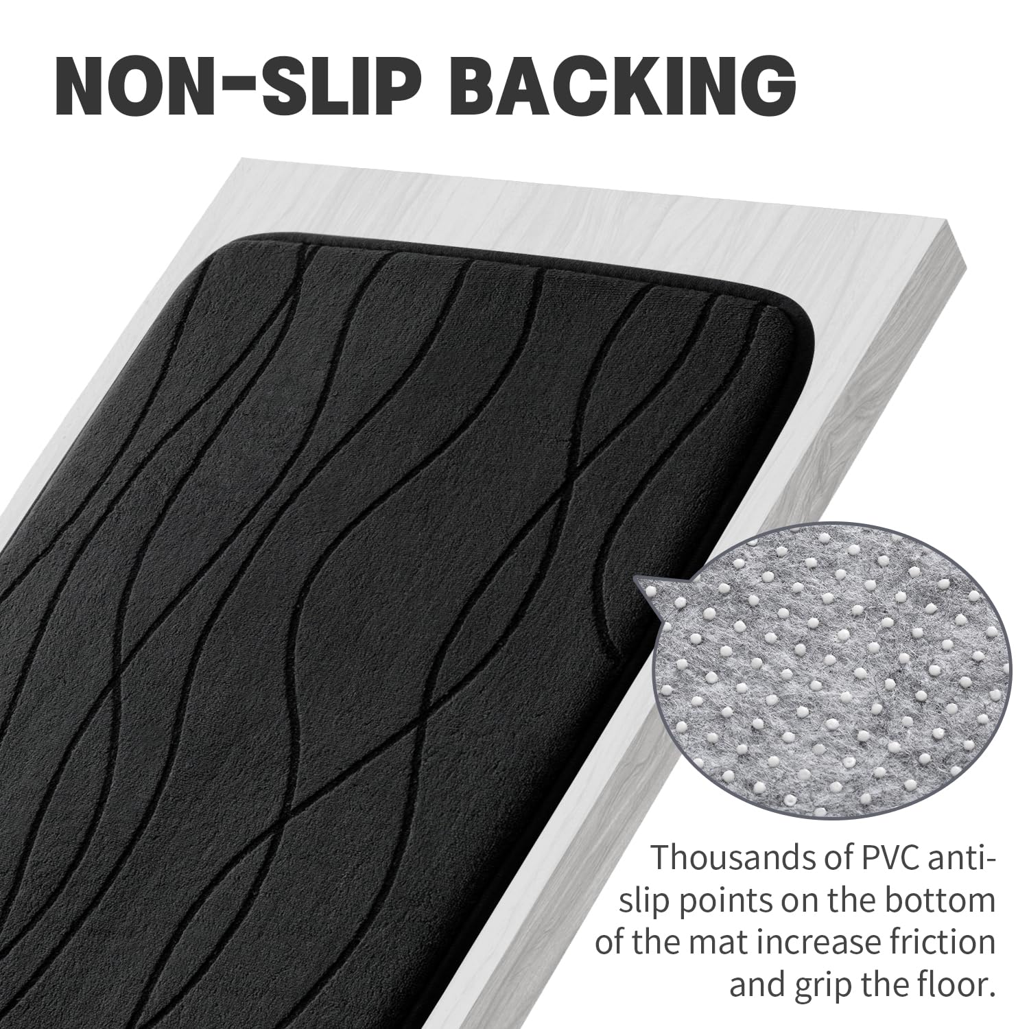 YIHOUSE 5-piece rug collection in black, cohesive modern look