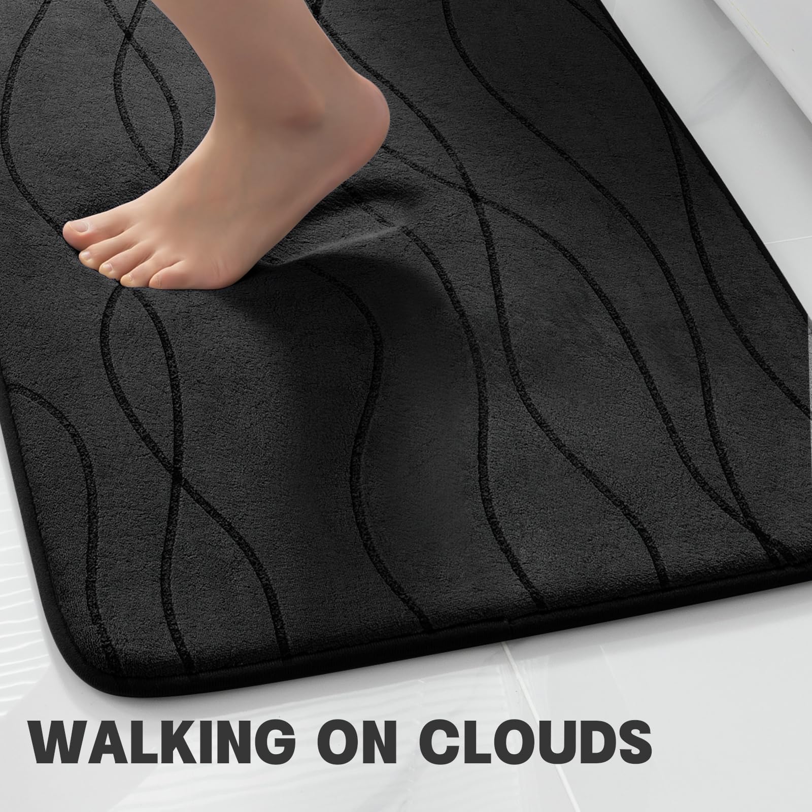 YIHOUSE absorbent bath mats by tub, dries feet quickly